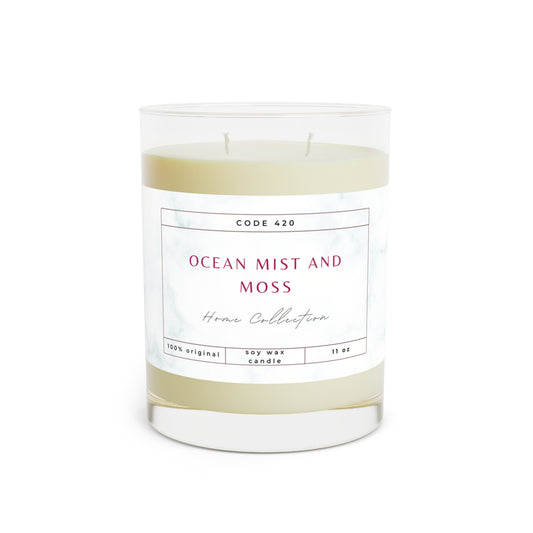 Ocean Mist and Moss Scented Candle - 11oz Full Glass Home Decor